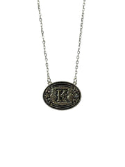 Sterling Silver Belt Buckle Initial Necklace