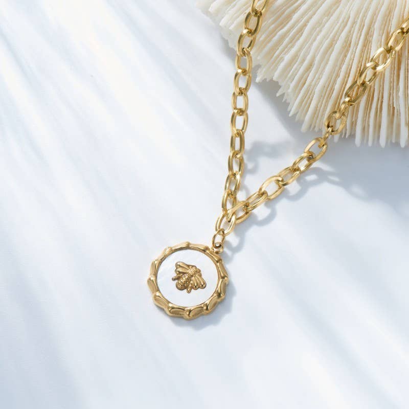 18K STAINLESS STEEL TARNISH FREE BEE NECKLACE