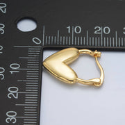 24K Gold Filled Minimal Heart Latch Hoop Earring