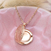 Gold Flower Locket Necklace