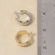 Chunky Wide Dome Huggie Hoop Earrings