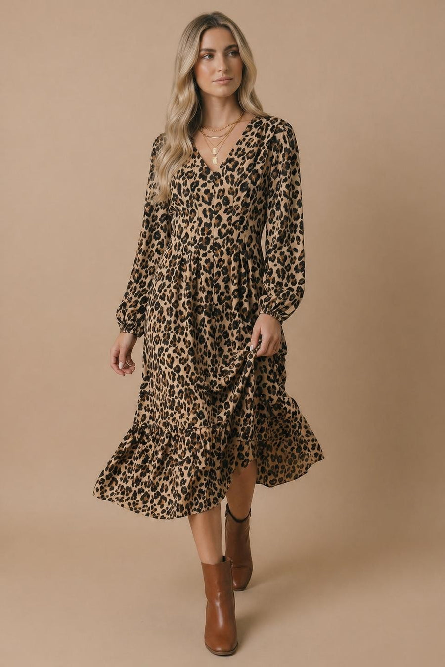 Animal Print Midi Dress
