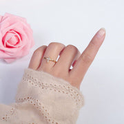 Gold Cross Ring Stacking 14K Gold Filled CZ Dainty Cross Ring