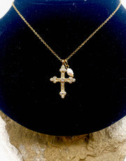 Gold Cross Charm Necklace