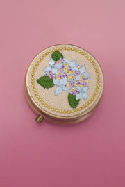 FLORAL EMBROIDERY JEWELRY ORGANIZER WITH MIRROR