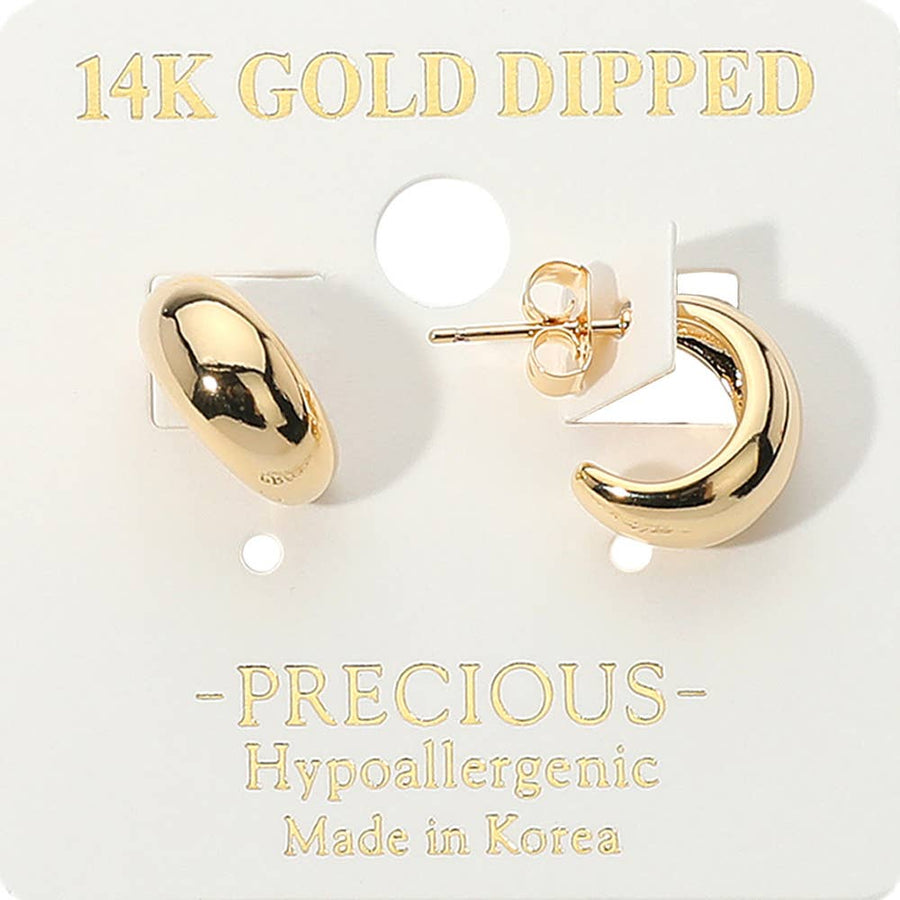 14K Gold Dipped Mini Hoop Earrings