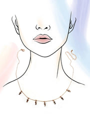 Delicate fish charm station necklace
