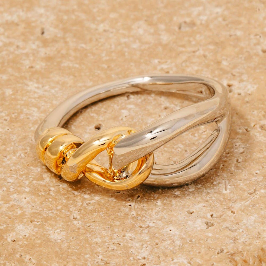 Two Tone Knot Band Ring