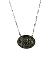 Sterling Silver Belt Buckle Initial Necklace