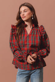 Christmas Checkered Plaid Top