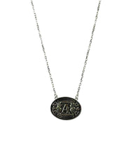 Sterling Silver Belt Buckle Initial Necklace