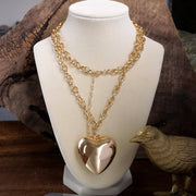 Long Necklace with Puffy Heart
