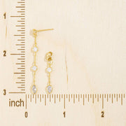 Double Sided Cz Station Chain Earrings