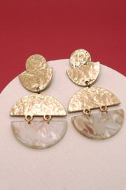 HAMMERED HALF MOON MIX EARRINGS