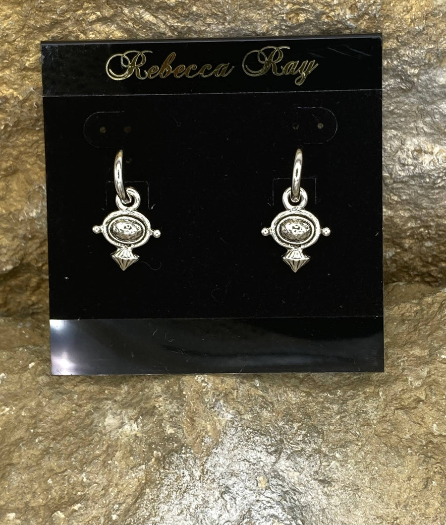 Small Silver Hoop Charm Earring