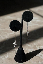 CROSS CHAIN DANGLE EARRING