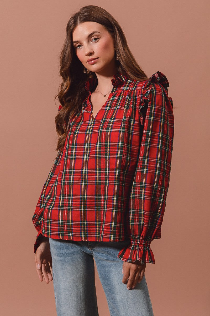 Christmas Checkered Plaid Top
