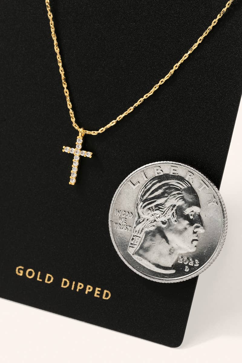 Rhinestone Cross Pendant Necklace