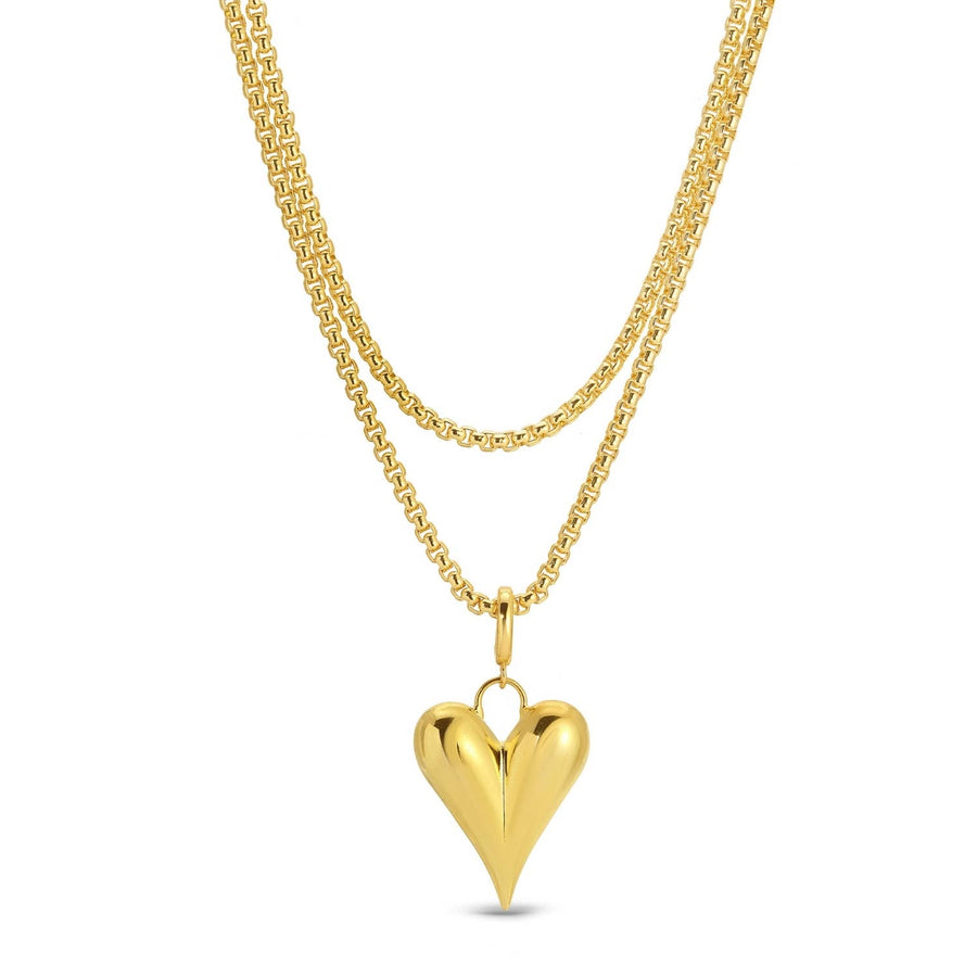 Long Or Doubled Up Elongated Bubble Heart Necklace