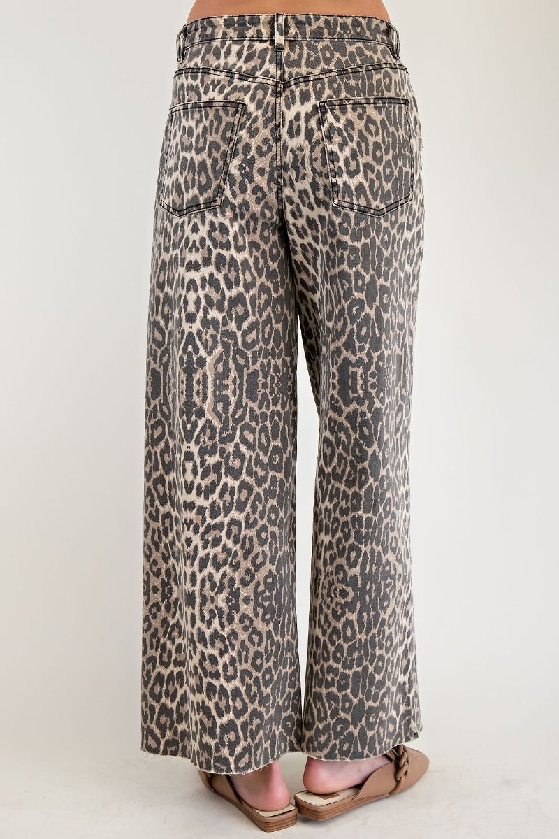 Animal Print Twill Pants