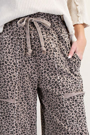 Wide Leg Sweatpants- Animal Print