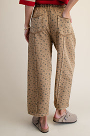 Ditsy Printed Washed Pants
