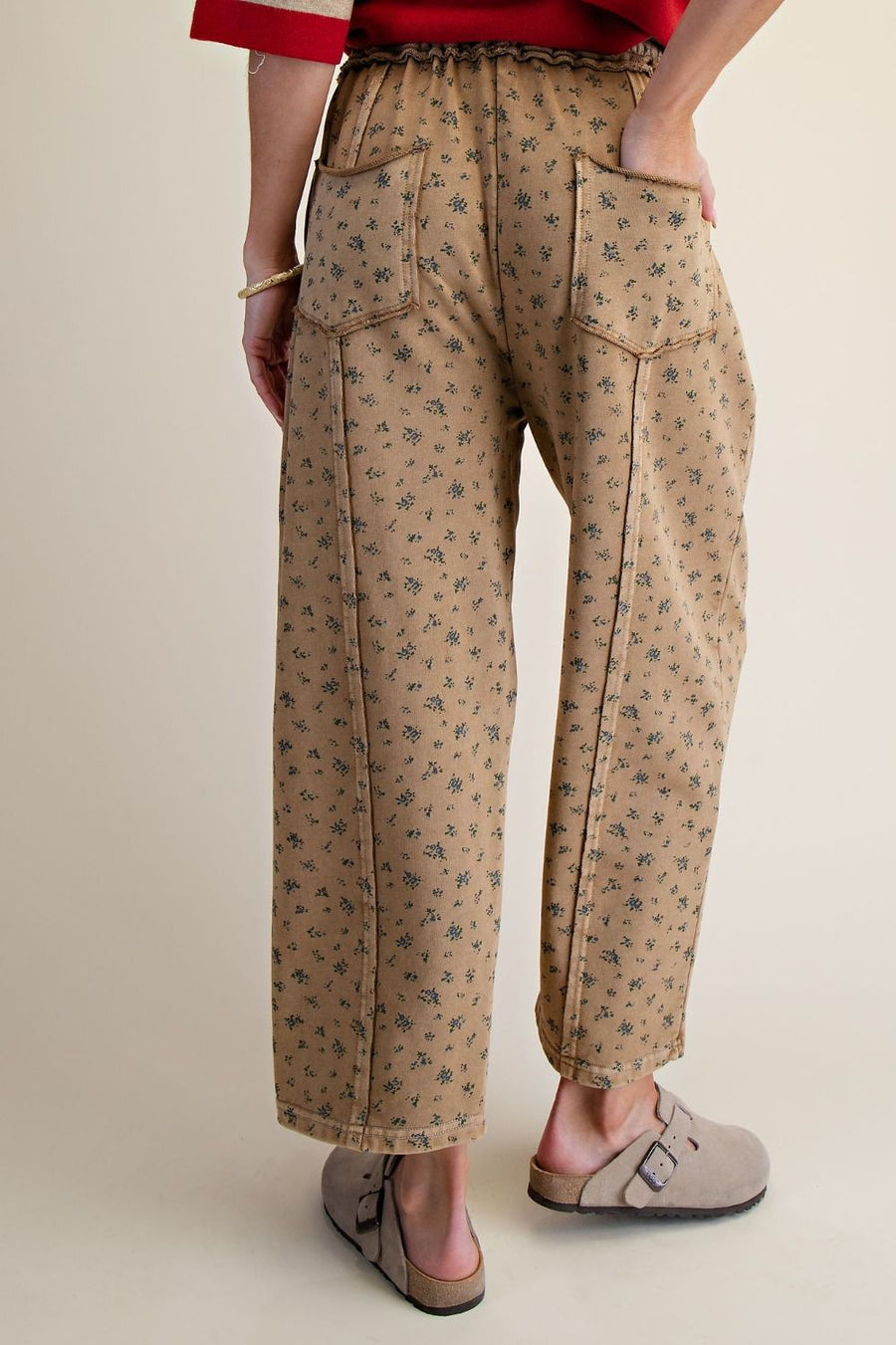 Ditsy Printed Washed Pants