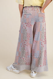 Patchwork Wide Leg Pants