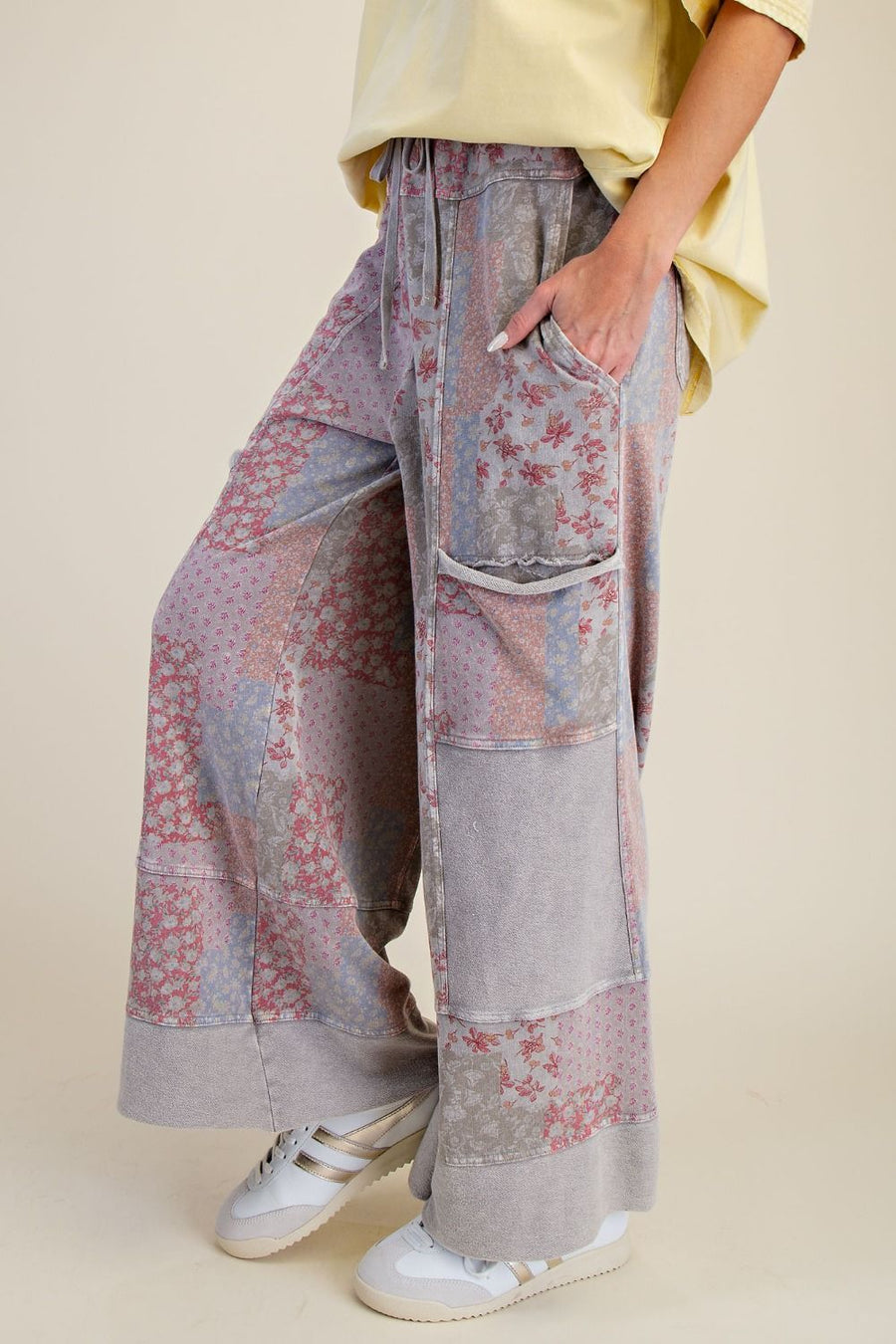Patchwork Wide Leg Pants