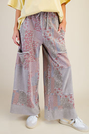 Patchwork Wide Leg Pants