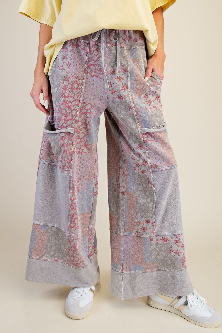 Patchwork Wide Leg Pants