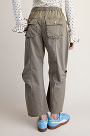 Washed Olive Cargo Pants