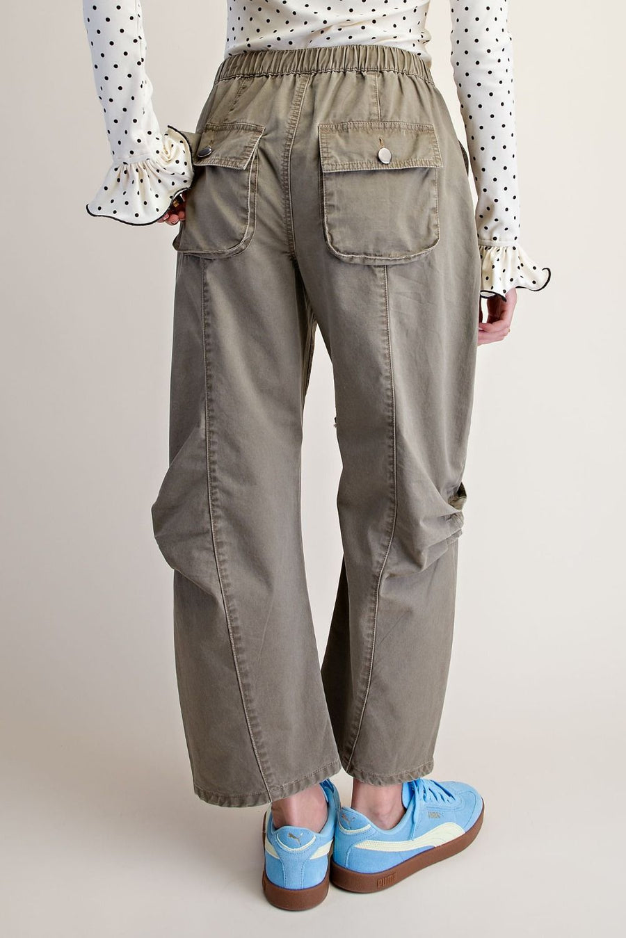 Washed Olive Cargo Pants