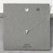 Cz Pave Cross Pendant Necklace