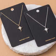 Pave Cz North Star Pendant Necklace