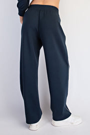 Scuba Luxe Piping Baggy Pants- Teal Navy