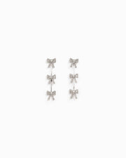 Triple Bow Drop Earrings