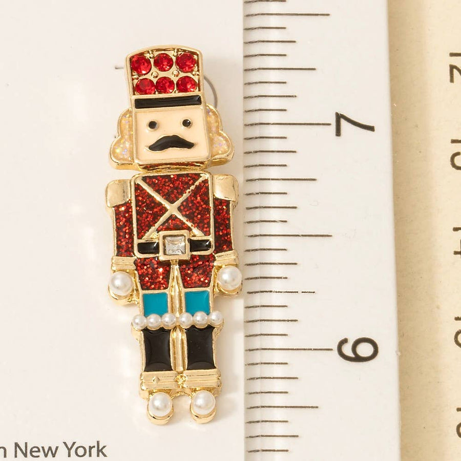 Enamel Nutcracker Drop Earrings