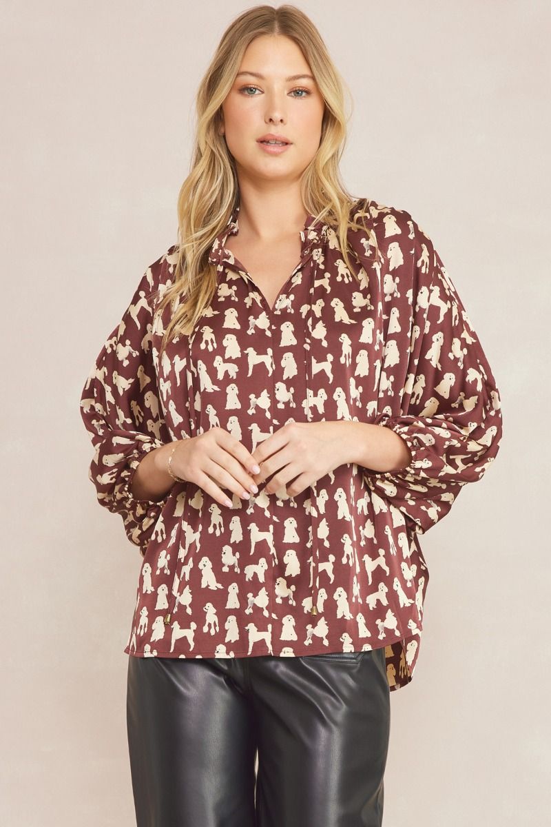 Poodle Print Top