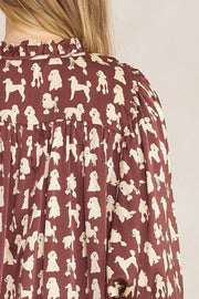 Poodle Print Top