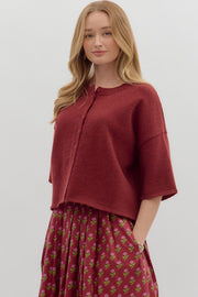 Cromwell Cardigan- Burgundy