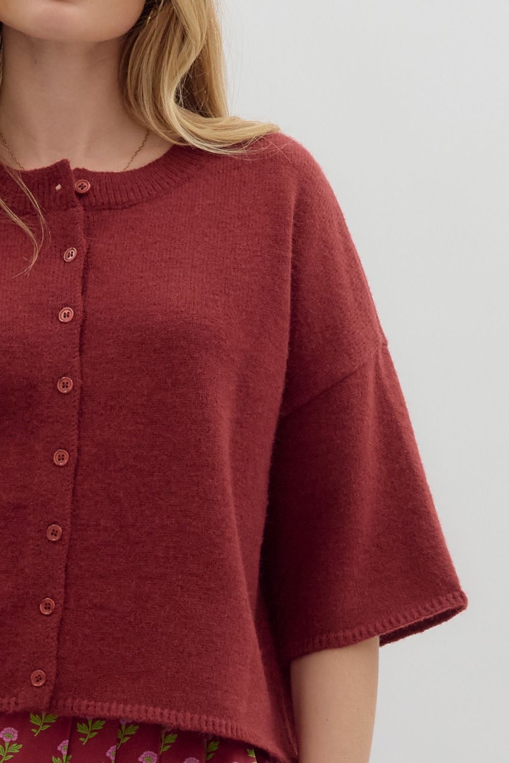 Cromwell Cardigan- Burgundy