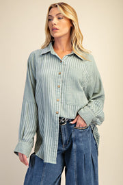 Sage Stripe Top