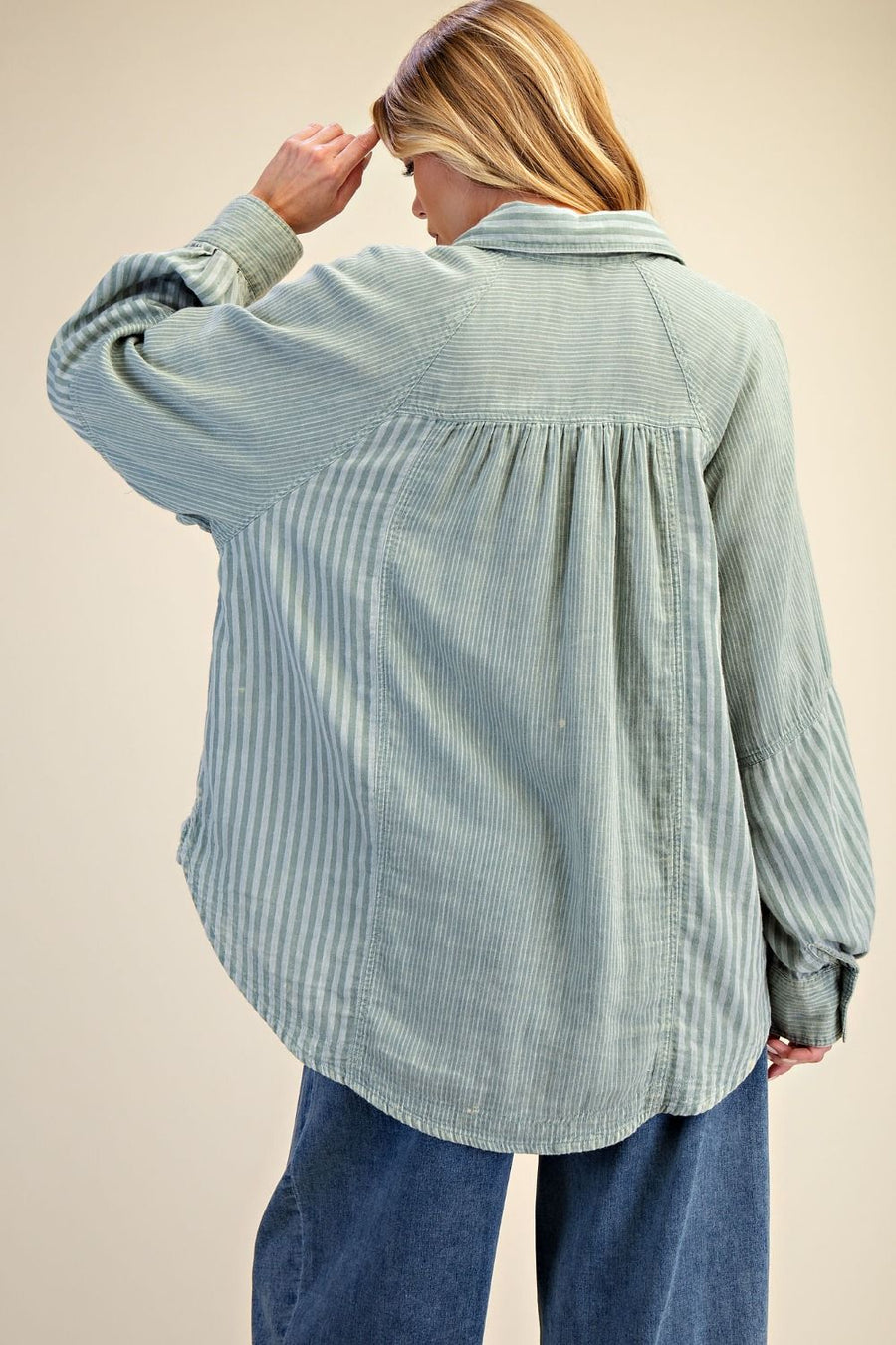 Sage Stripe Top