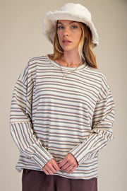 Striped Mineral Wash Knit Top