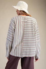 Striped Mineral Wash Knit Top