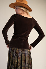 Ash Velvet Top
