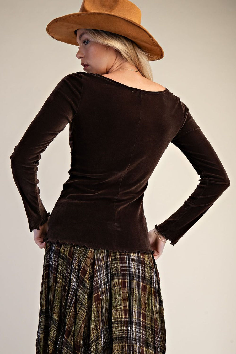 Ash Velvet Top