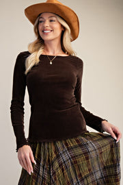 Ash Velvet Top