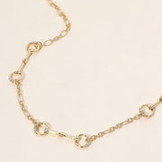Stone Pave Horsebit Link Necklace